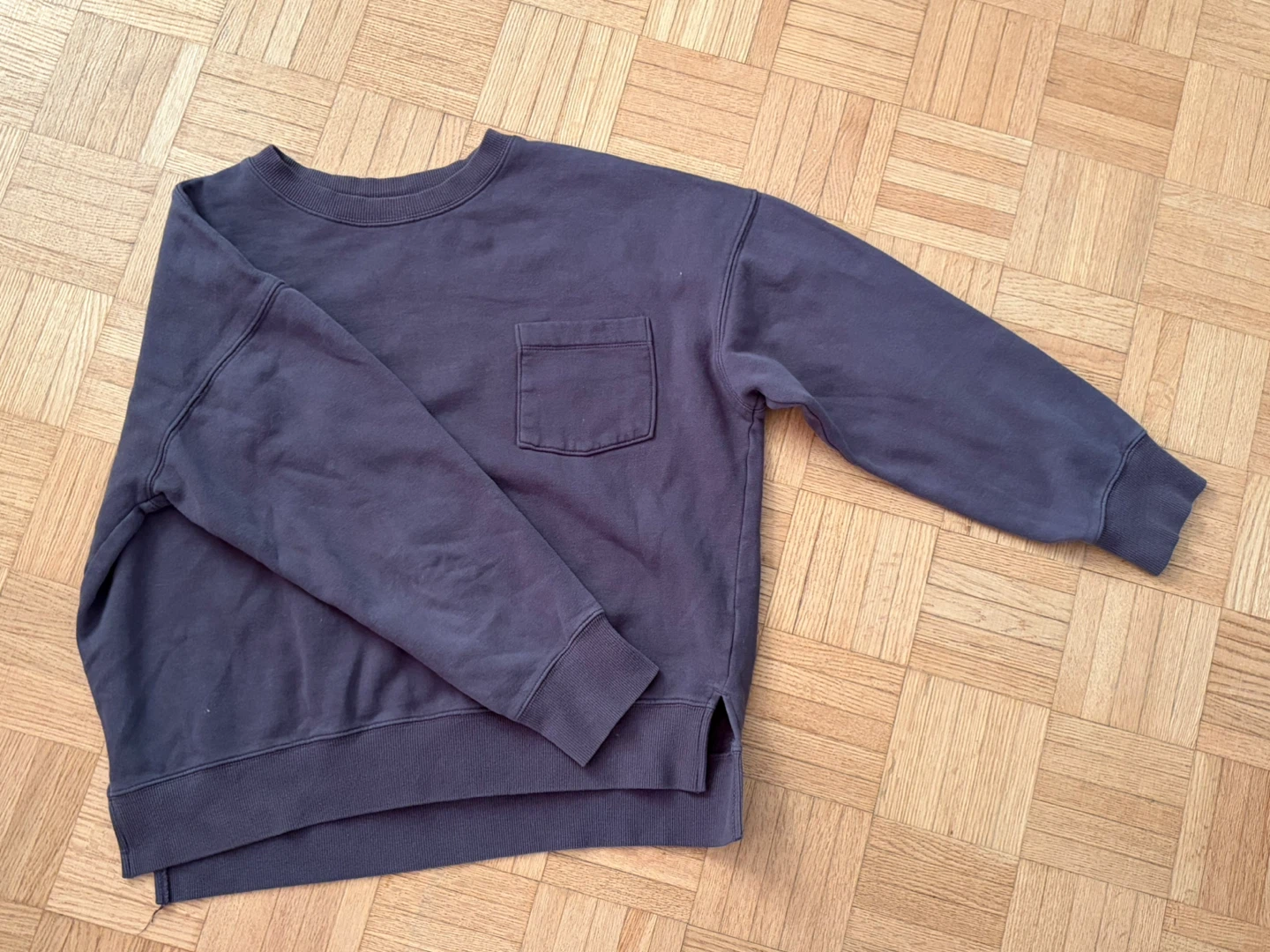 Dark Grey Crewneck Sweatshirt with Pocket