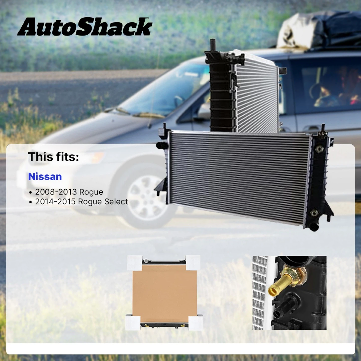 AutoShack Radiator for Nissan Rogue 2008-2013 - photo 3