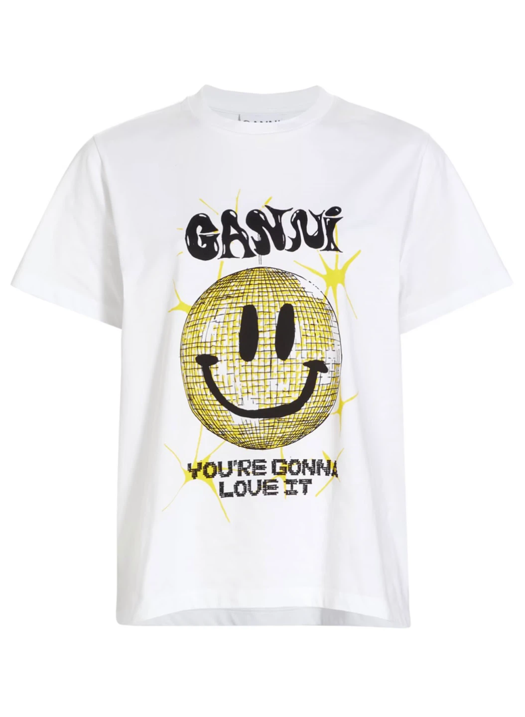 GANNI White Smiley Disco Ball T-Shirt - photo 2