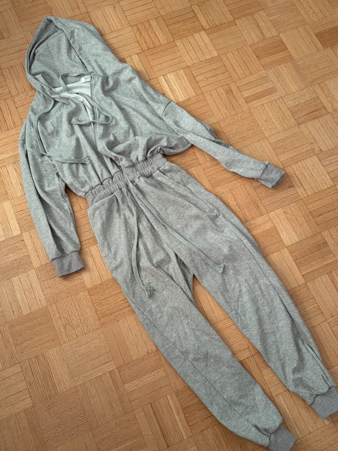 Grey Jumpsuit with Hoodie