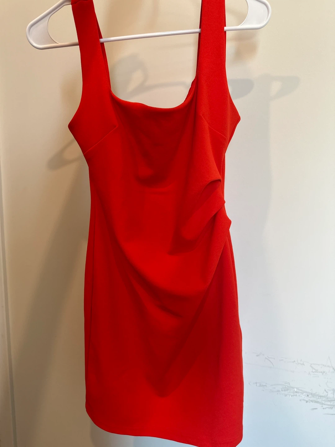 H&M Red Ruched Bodycon Dress