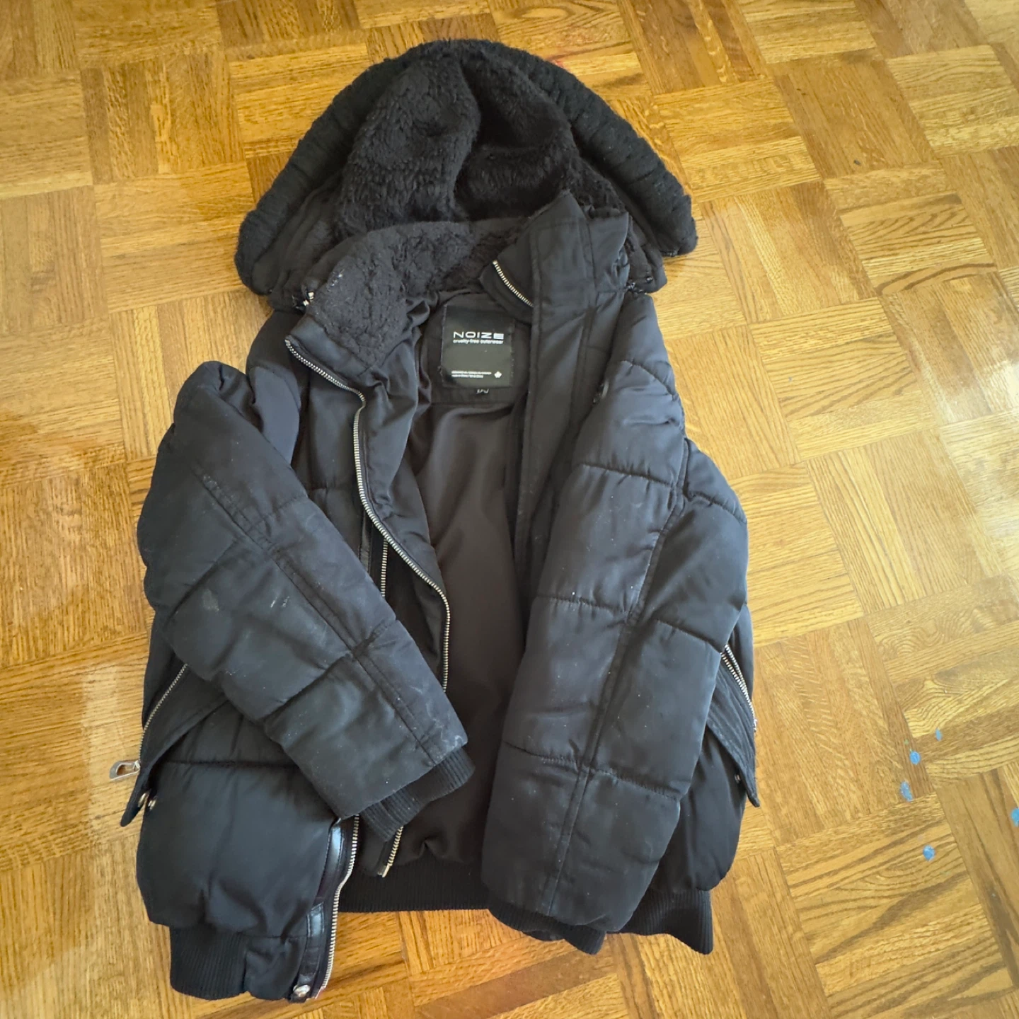 NOIZE Black Puffer Winter Jacket - photo 3