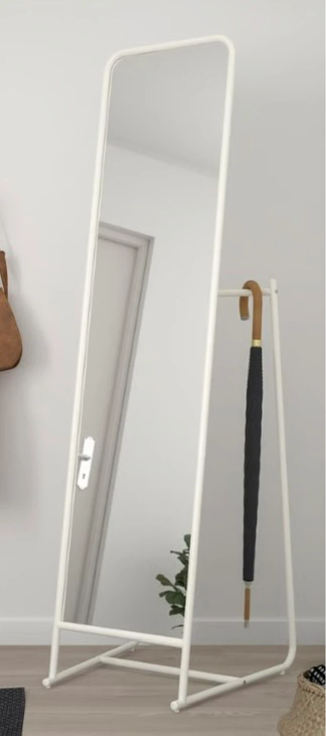 Full Length Mirror with Storage Rack