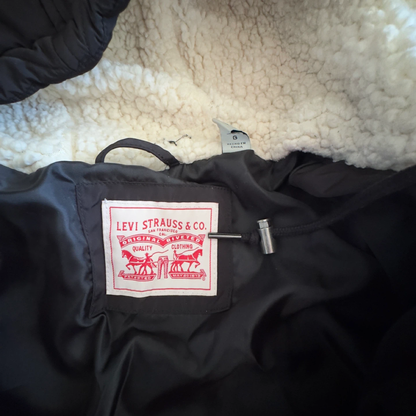 Levi Strauss & Co. Black Quilted Puffer Coat with Sherpa Lining - photo 2