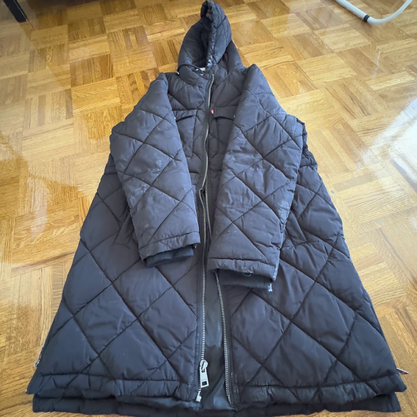 Levi Strauss & Co. Black Quilted Puffer Coat with Sherpa Lining