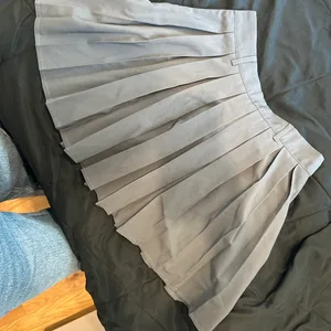 Gray Pleated Mini Skirt
