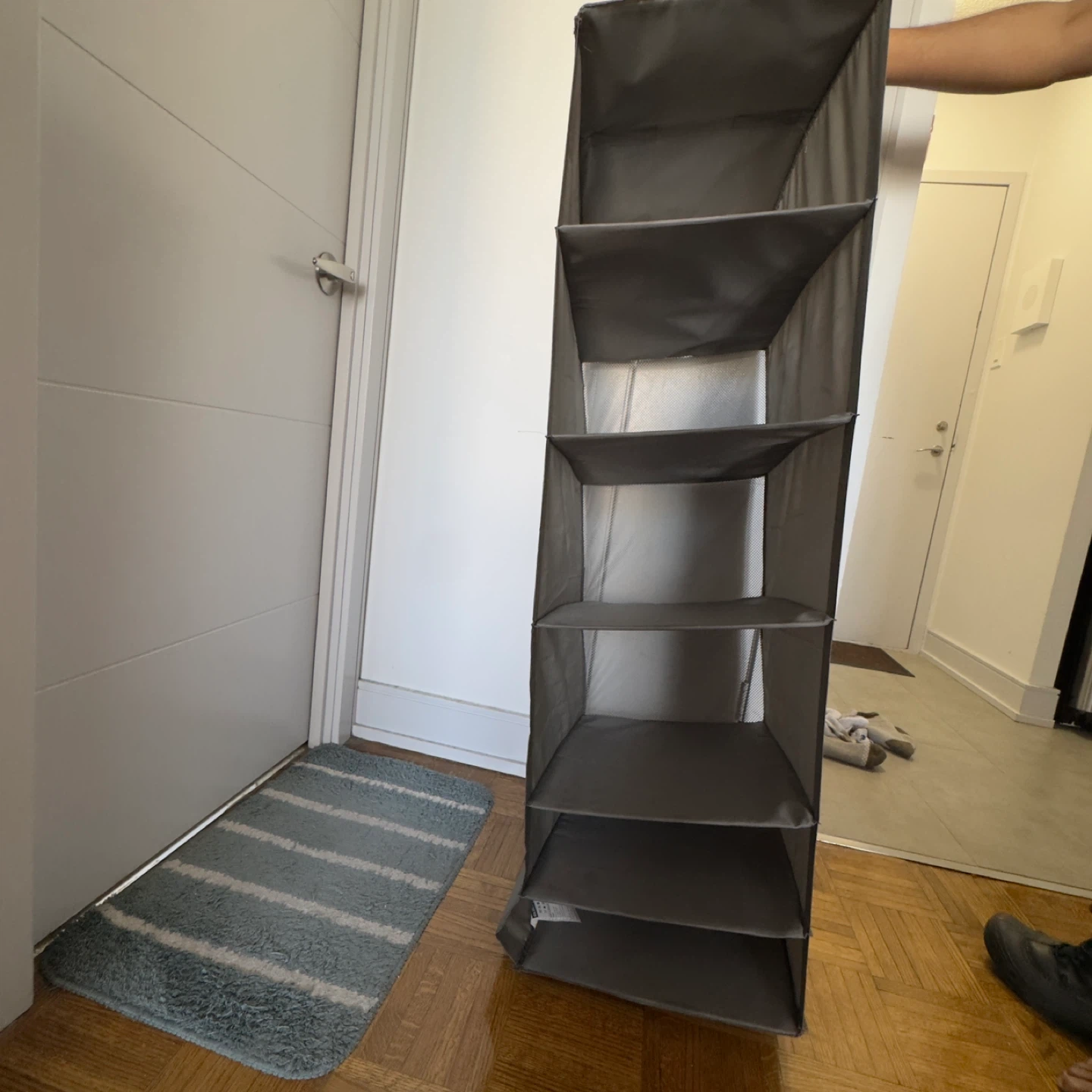 Grey Fabric Hanging Shelf Organizer - photo 4