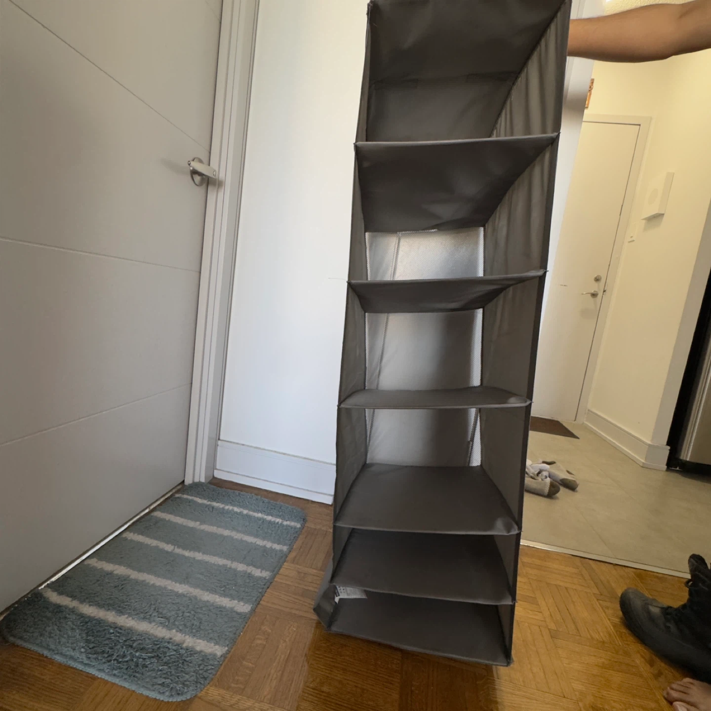 Grey Fabric Hanging Shelf Organizer - photo 5