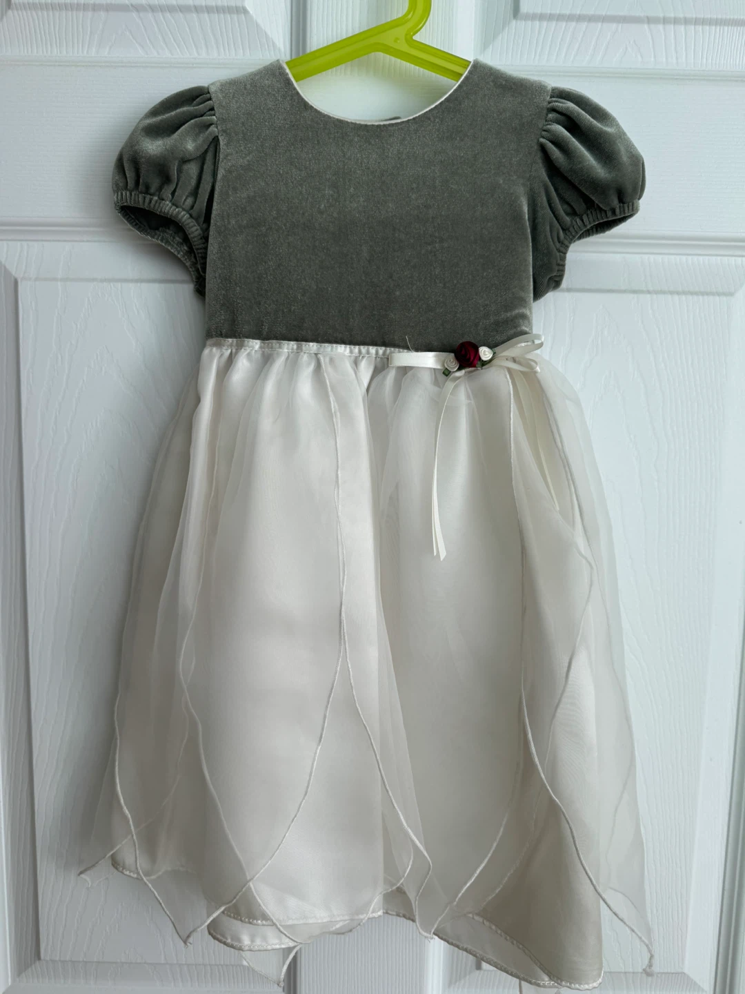 Girls Velvet & Organza Dress