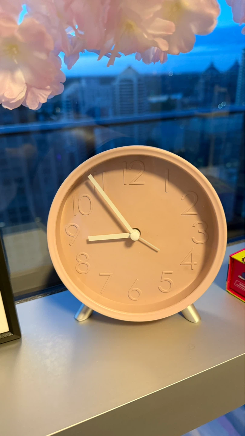 Small Pink Analog Alarm Clock