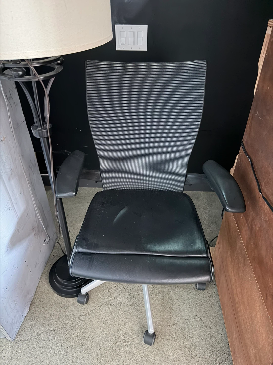 Black Office Chair with Mesh Back