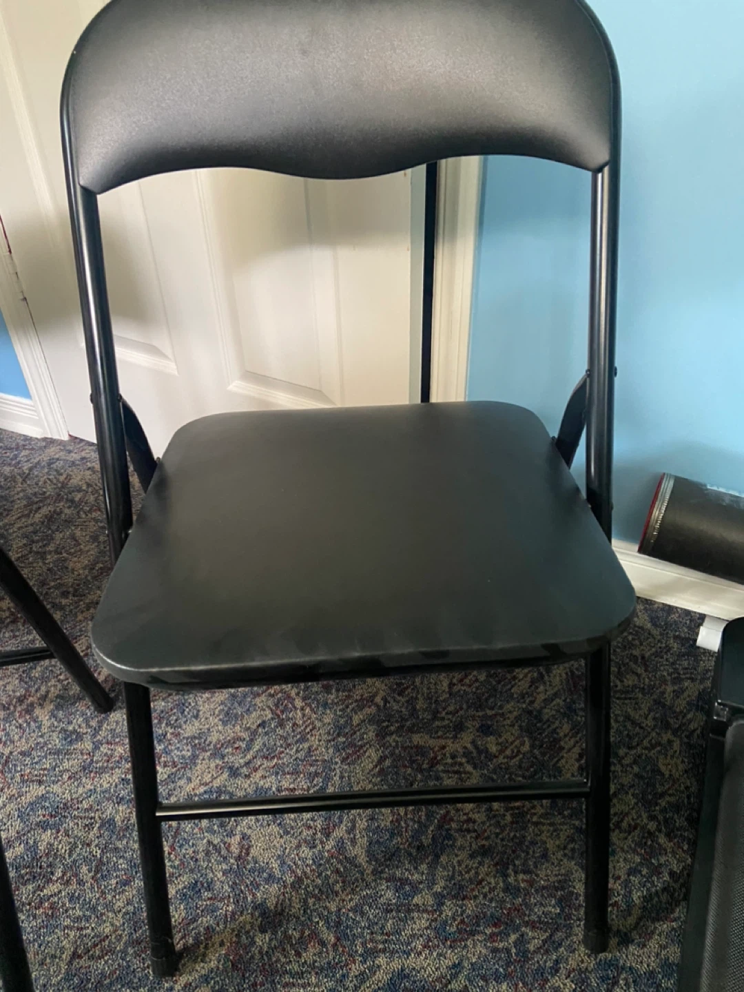 3 GSC Technologies Vinyl Folding Chairs - Black - photo 3