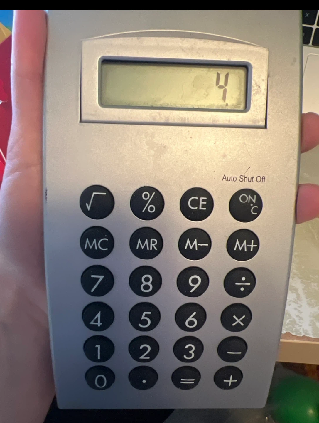 Silver Basic Calculator with Auto Shut Off