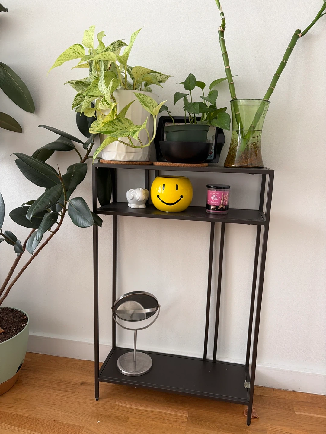 Metal Console Table with Shelves