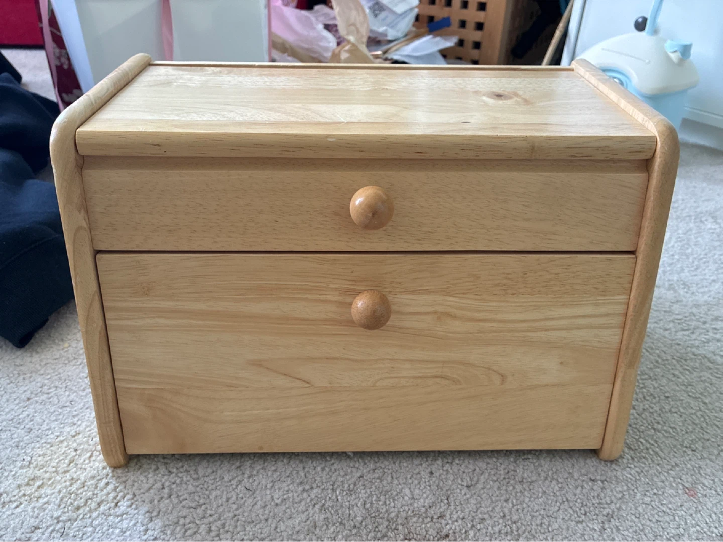 Wooden Bread Box with Drawer