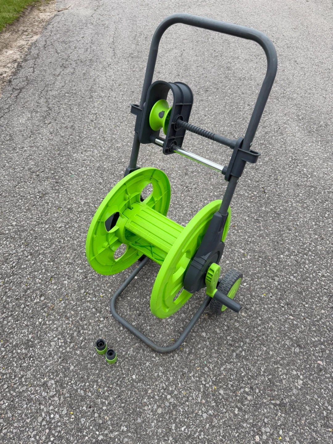 Green Garden Hose Reel Cart