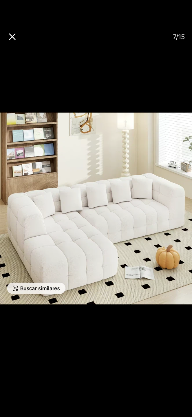 White Sectional Sofa with Plush Upholstery - photo 2