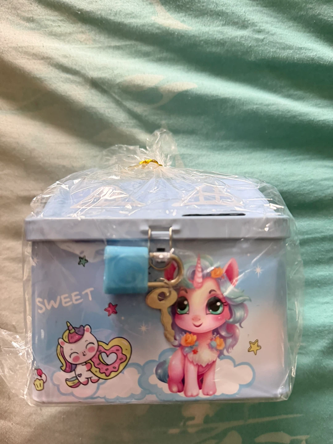Unicorn Piggy Bank with Lock and Key