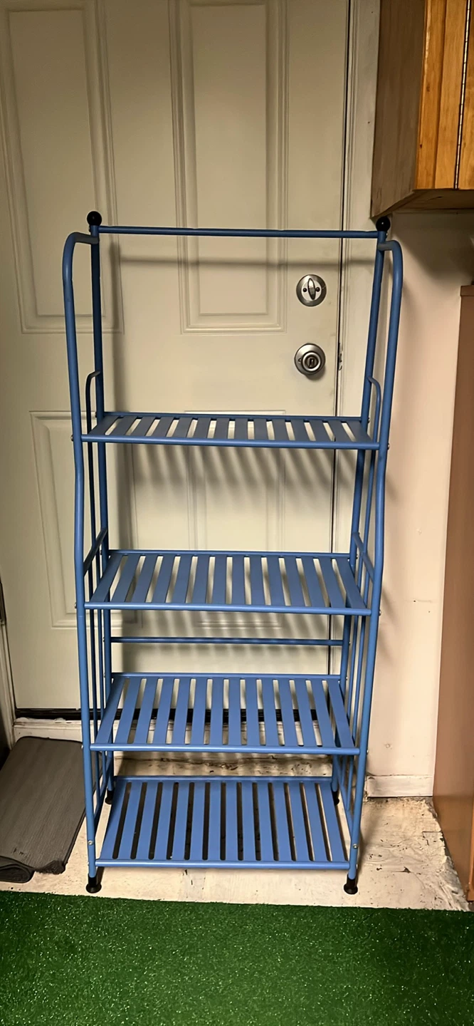 Blue 4-Tier Ladder Shelf