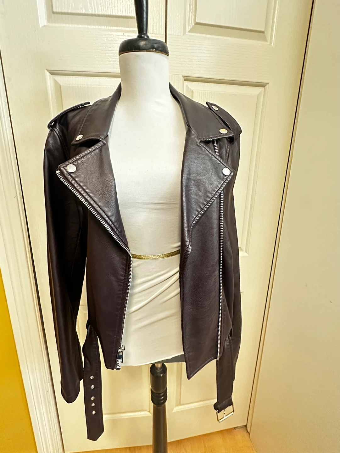 Levi Strauss & Co. Brown Faux Leather Biker Jacket