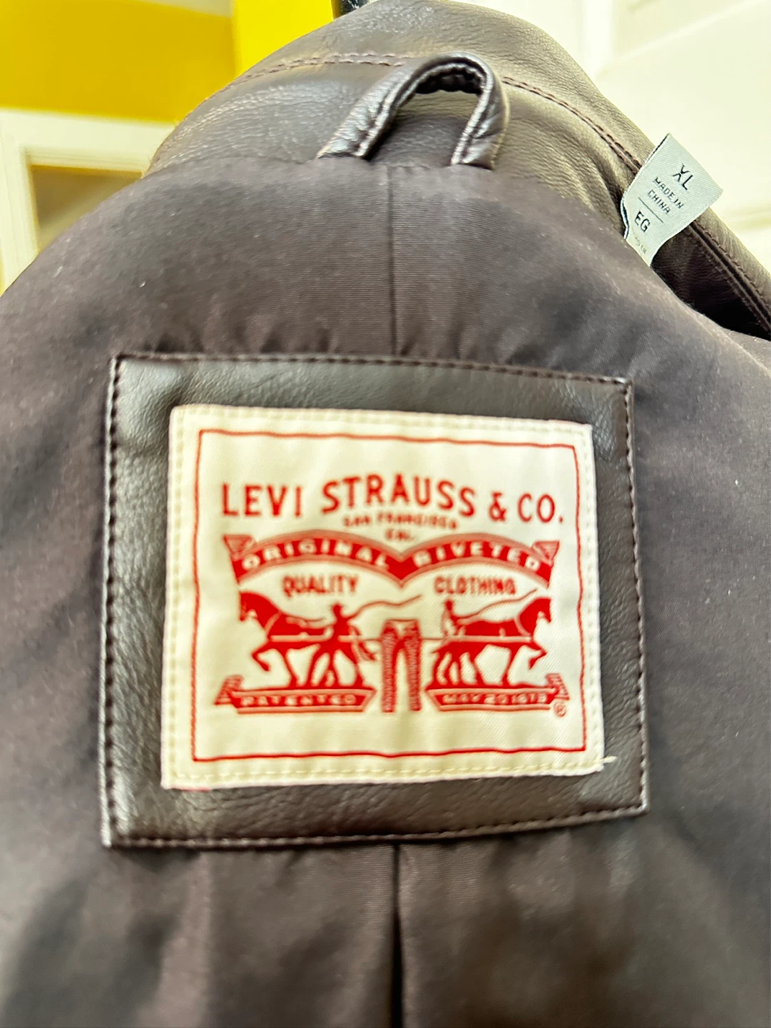Levi Strauss & Co. Brown Faux Leather Biker Jacket - photo 3