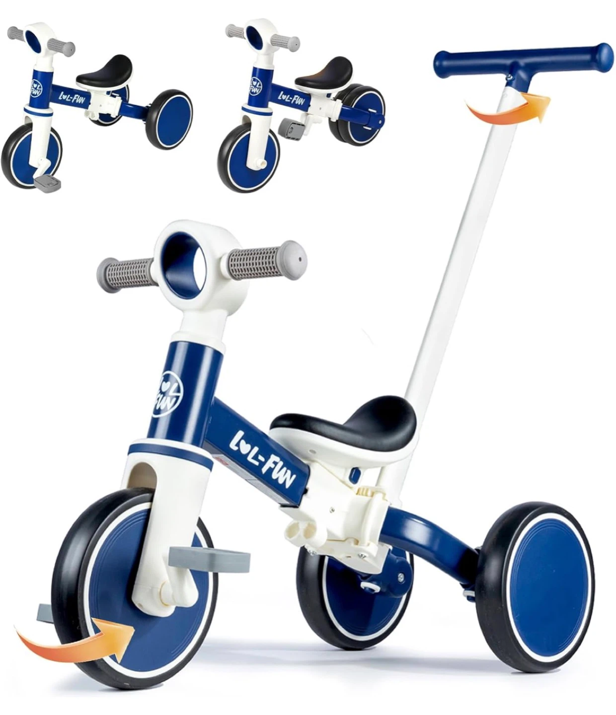 Kids 5 in 1 Tricycle with Parent Steering Push Handle - photo 4