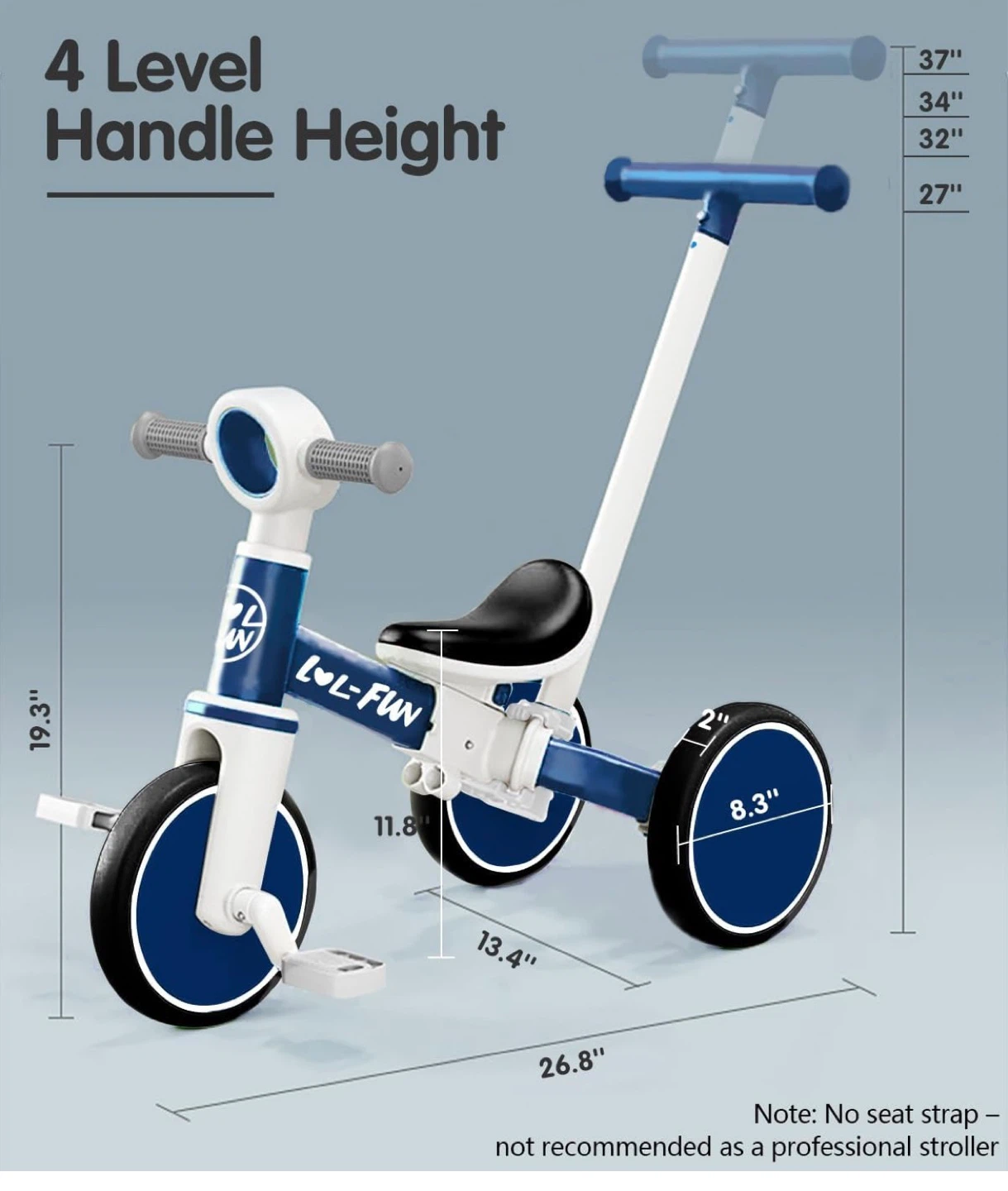 Kids 5 in 1 Tricycle with Parent Steering Push Handle - photo 5