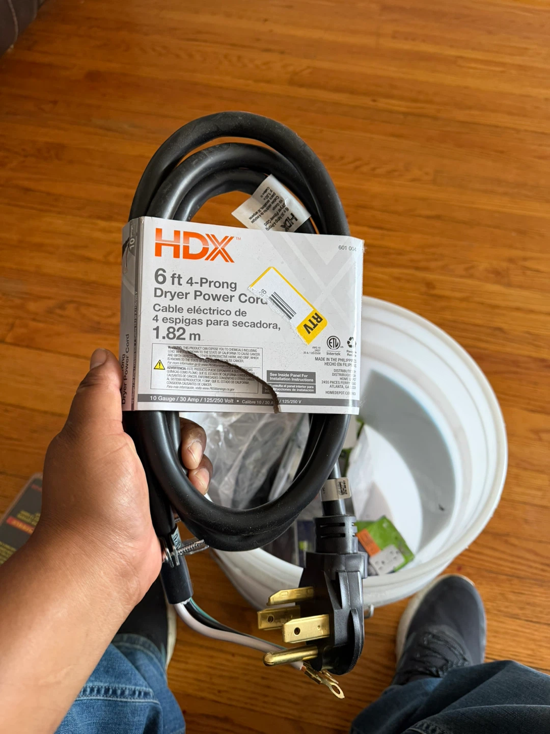 HDX 6 ft 4-Prong Dryer Power Cord