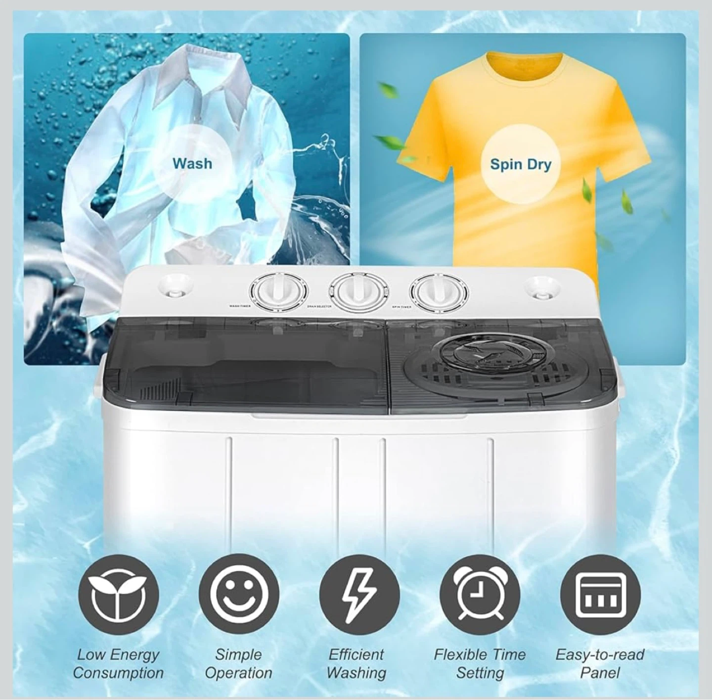 Two-tub Washing Machine - Perfect for Home & Travel - photo 2
