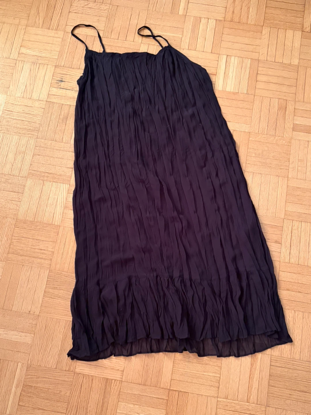 Black Crinkled Maxi Dress