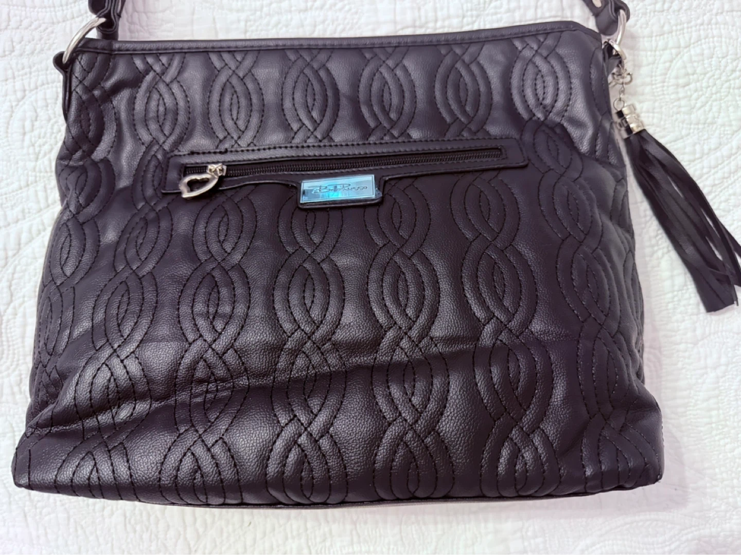 BELLA RUSSO - Quilted Shoulder Purse Bag – BLACK. New - photo 3