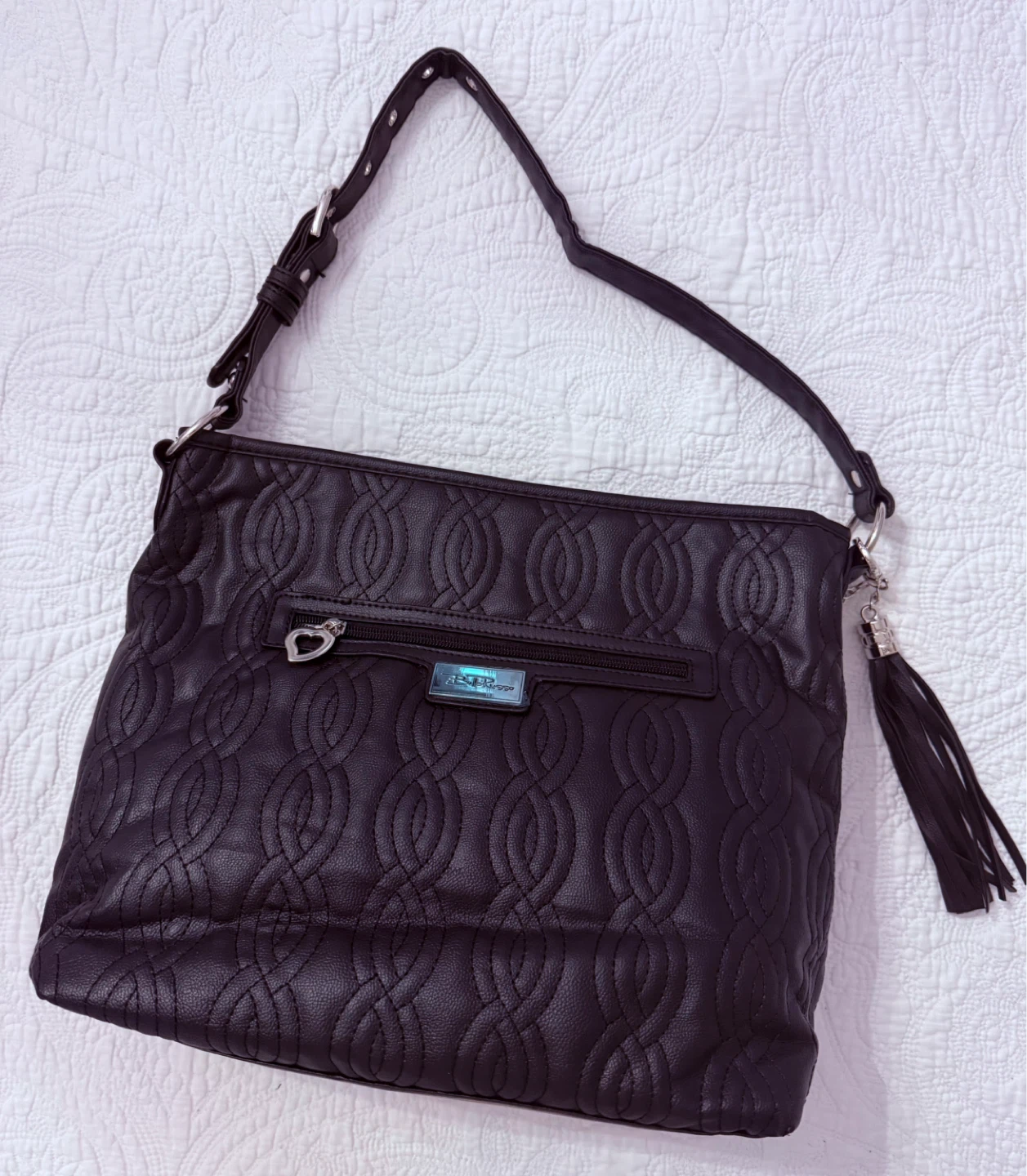 BELLA RUSSO - Quilted Shoulder Purse Bag – BLACK. New