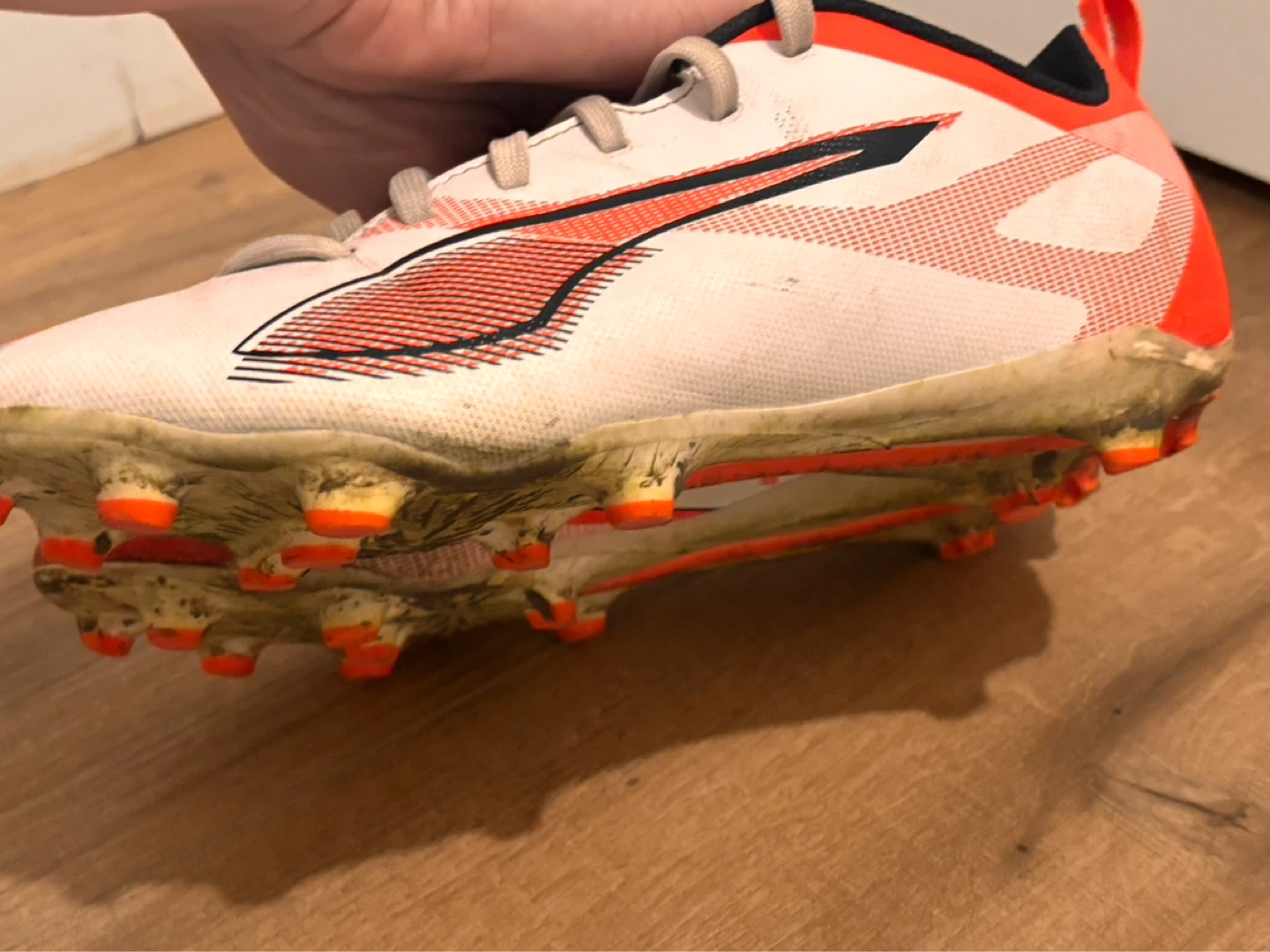 Puma White and Orange Soccer Cleats - photo 2