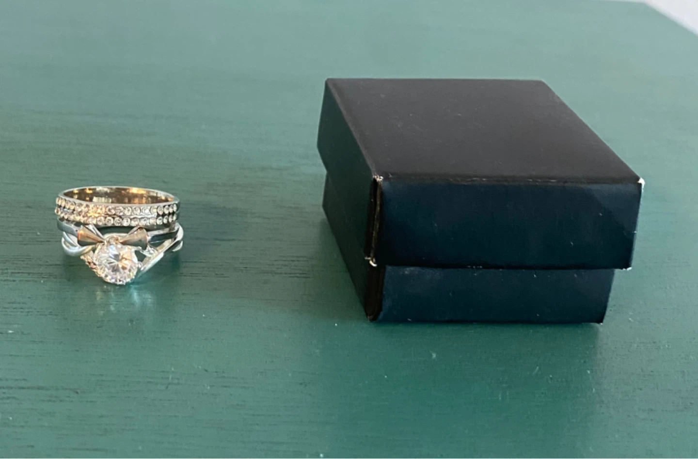 New Silver-tone Ring Set with Black Box - photo 2