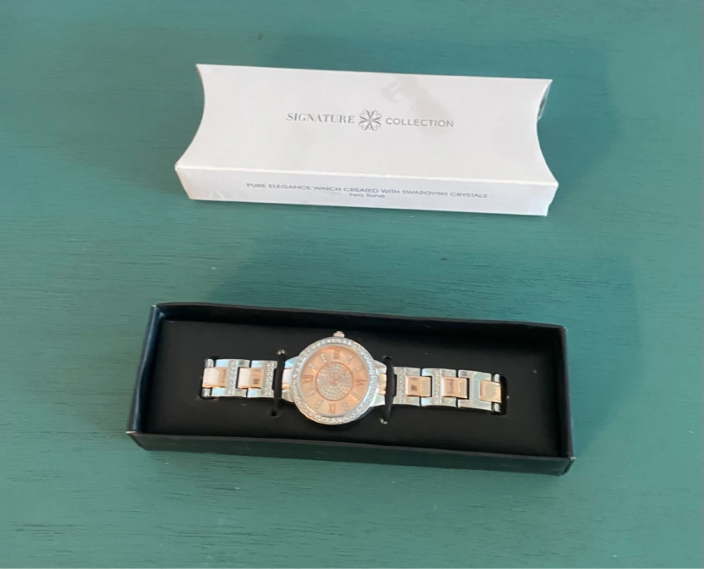 New Signature Collection Two Tone Watch with Swarovski Crystals