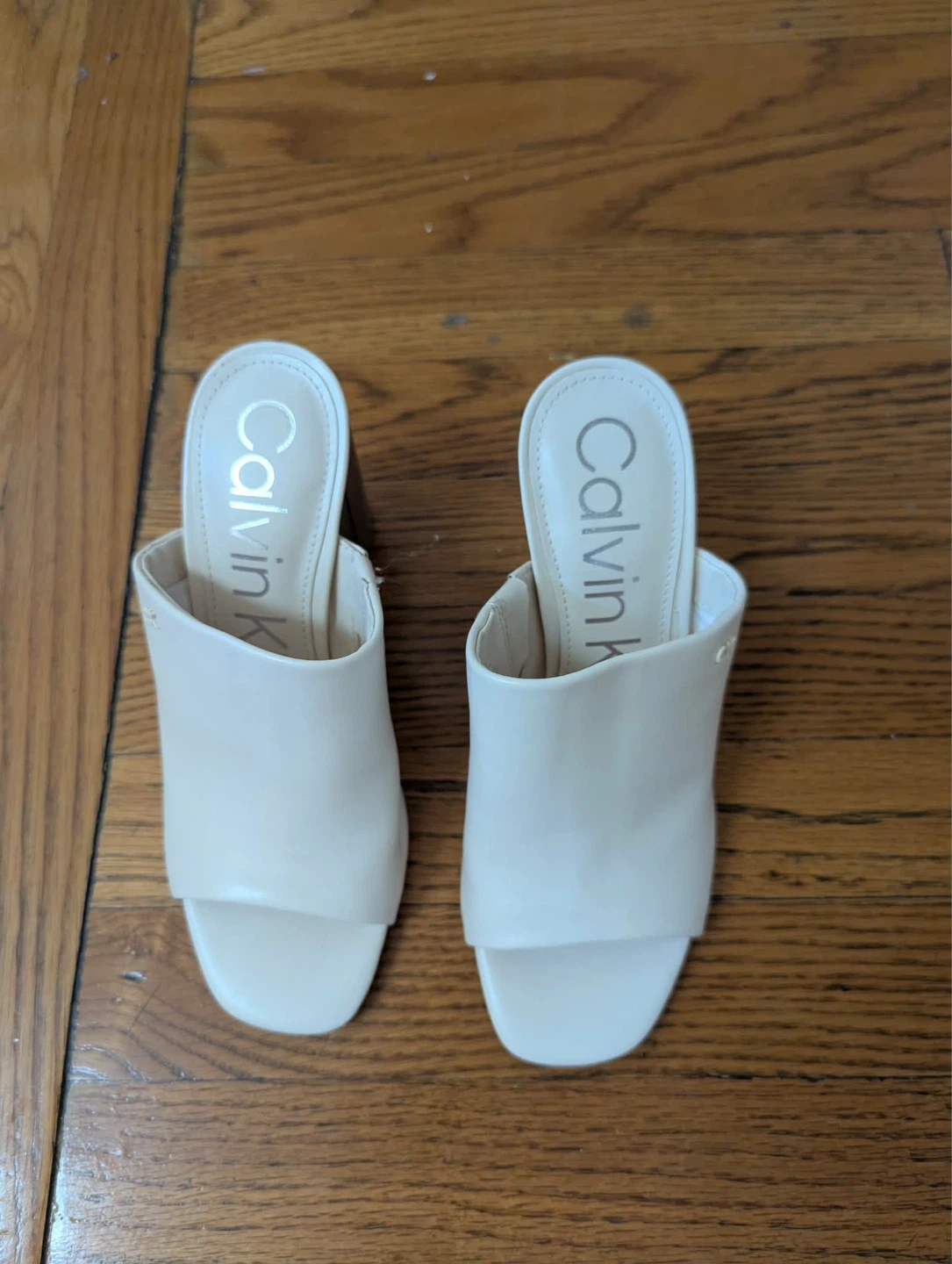Calvin Klein Block Heel Slide Sandals - Size 7 - Like New - photo 2