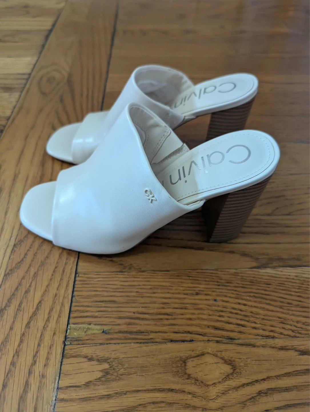 Calvin Klein Block Heel Slide Sandals - Size 7 - Like New