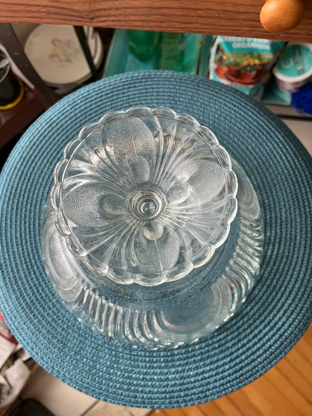 Vintage Clear Glass Pedestal Bowl - photo 4