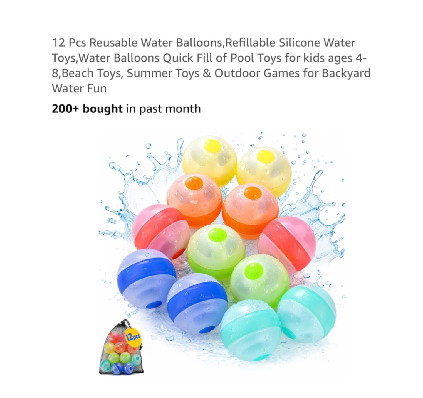 Brand new 12 Pcs Reusable Water Balloons
