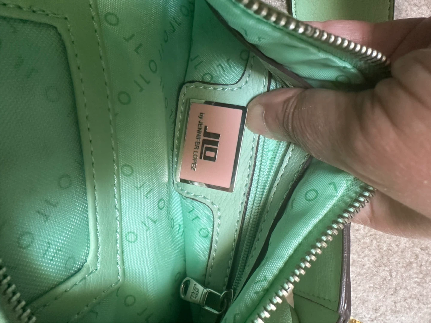 JL by Jennifer Lopez Mint Green Studded Shoulder Bag - photo 3