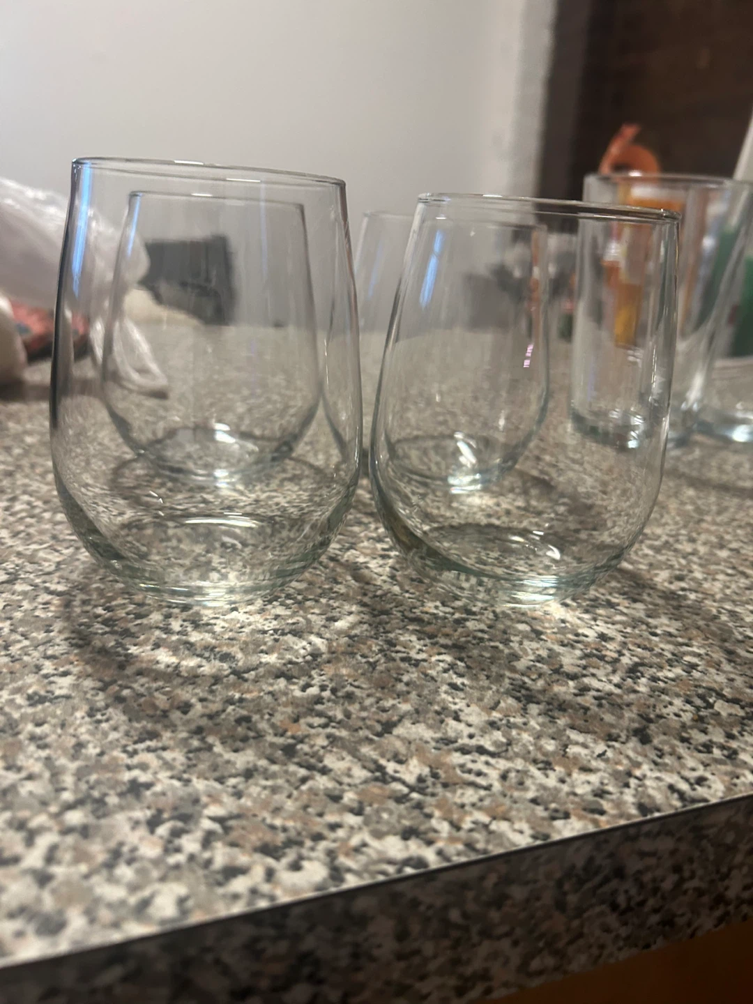 Set of 4 Clear Stemless Wine Glasses - photo 3