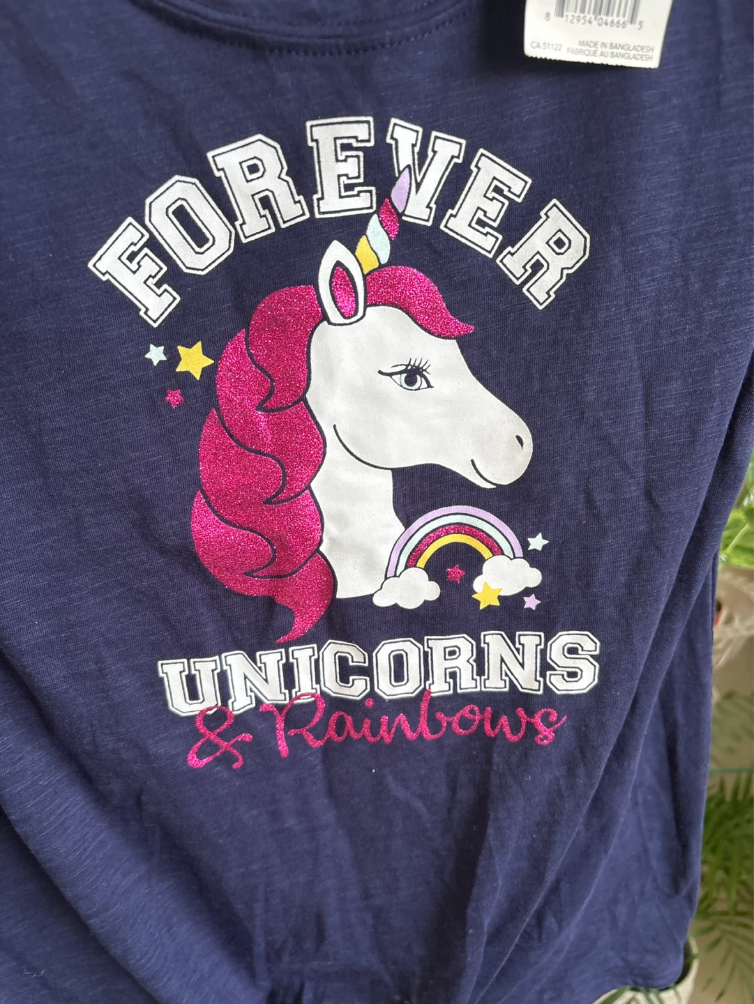 George Girls XL/TG Tie-Front T-Shirt Unicorns & Rainbows - photo 2