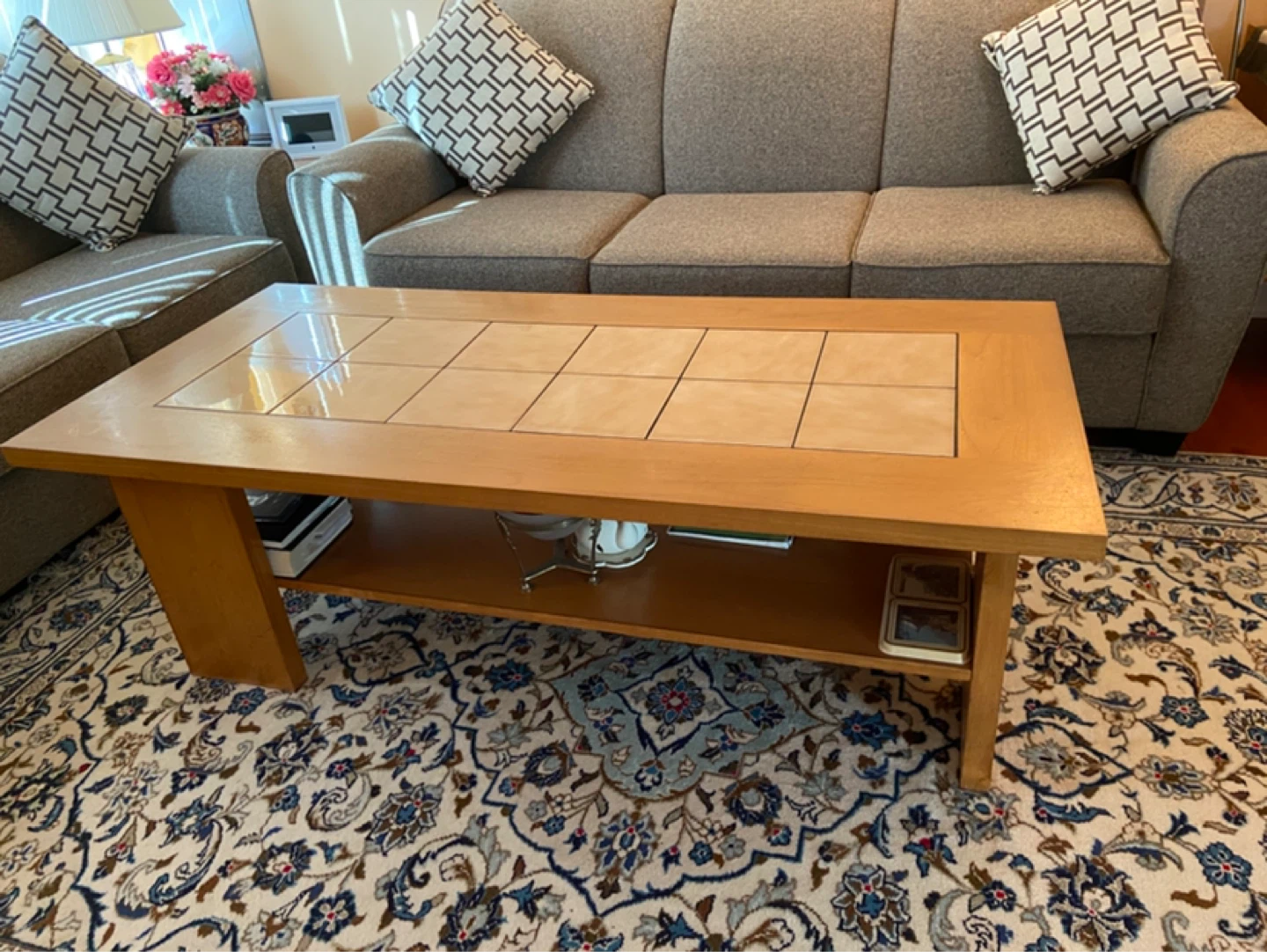 Teak wood Coffee table and two matching side tables