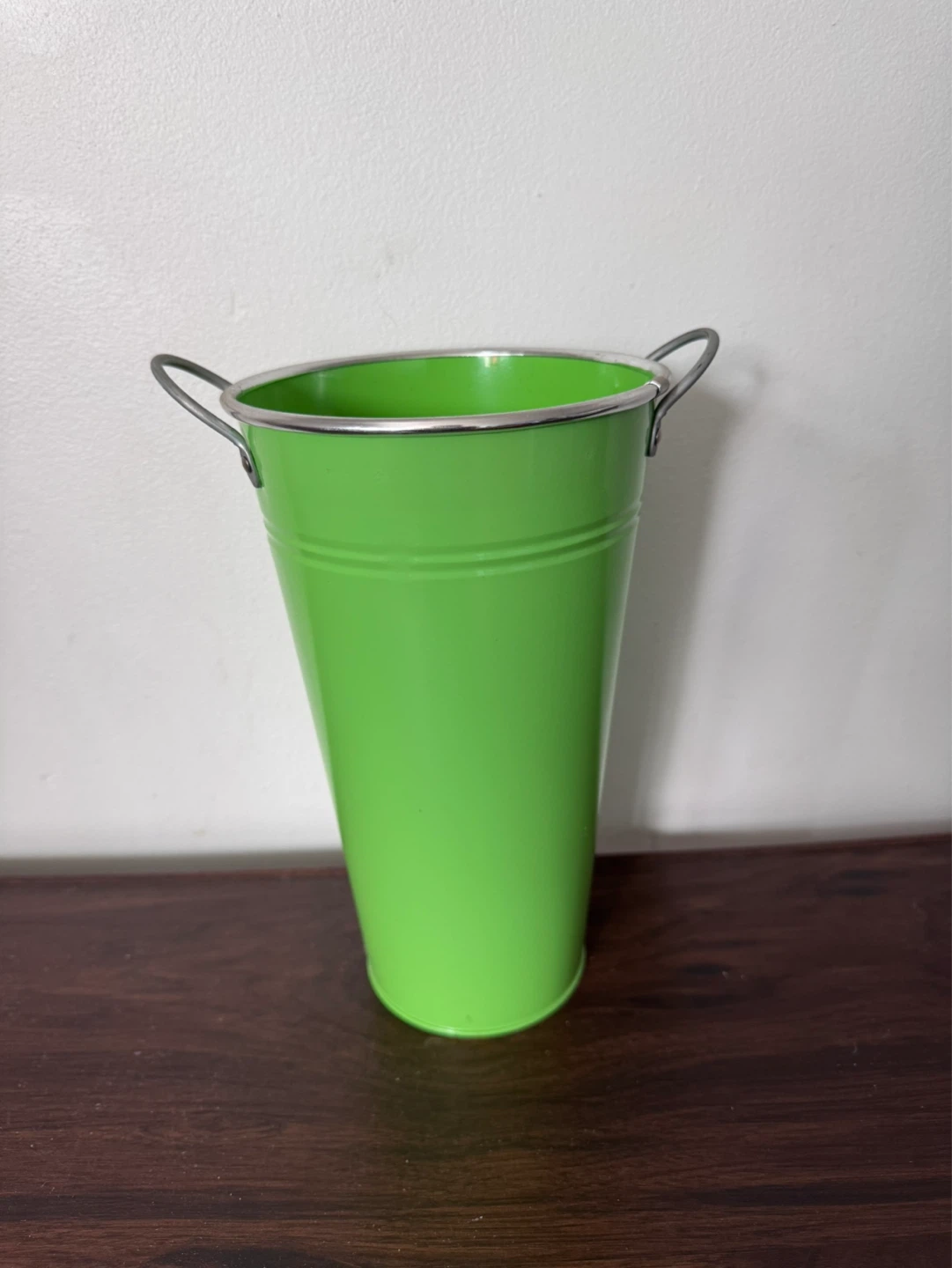 Lime Green Tin Pail with Handles