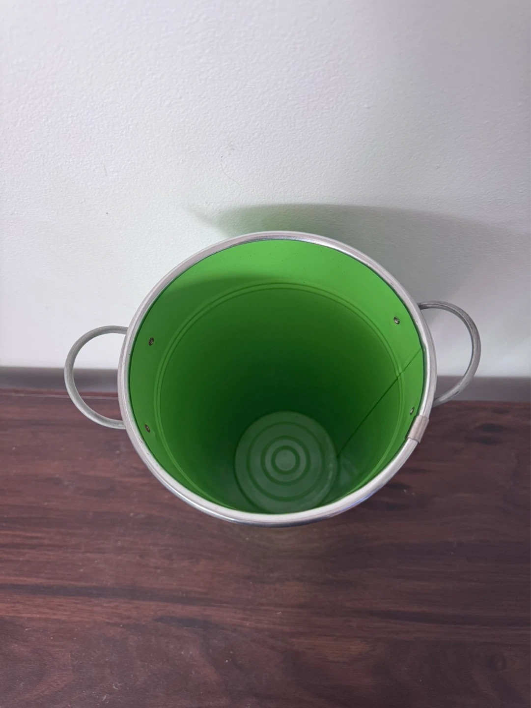 Lime Green Tin Pail with Handles - photo 2