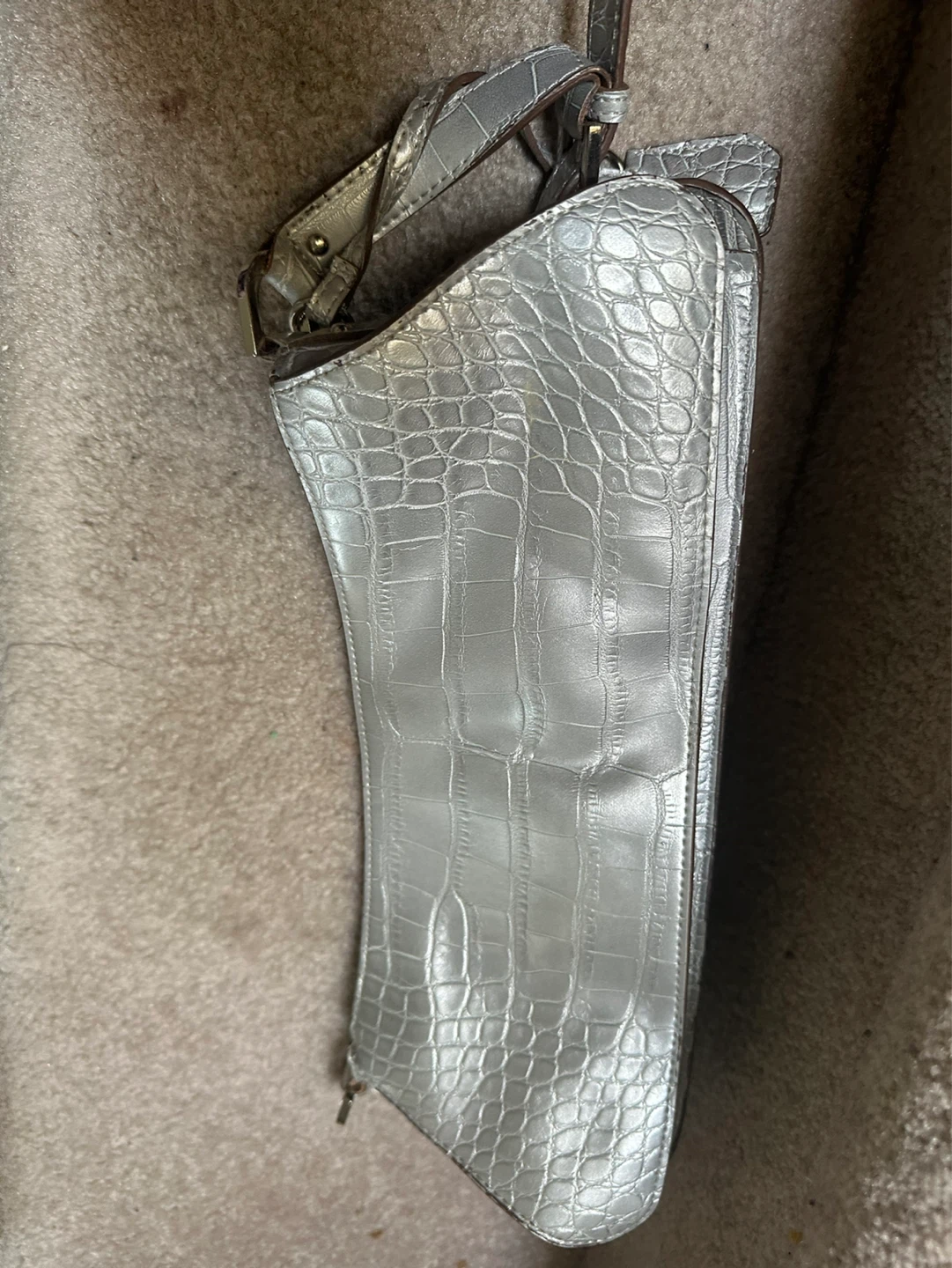 Silver Embossed Shoulder Bag - photo 2