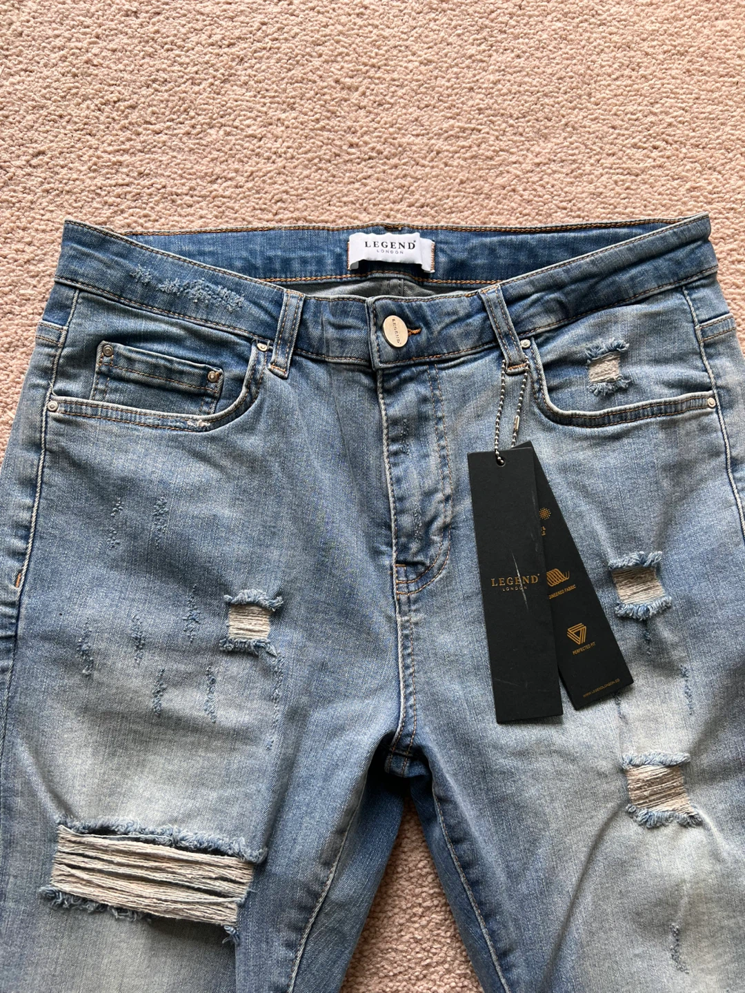 LEGEND London Distressed Skinny Jeans Size W32 L30 - photo 3