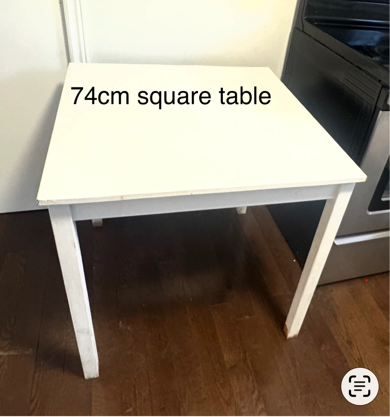White 74cm Square Table