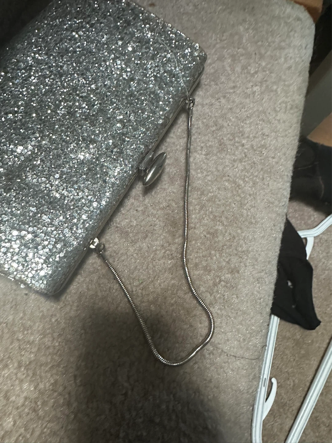 Sparkly Silver Clutch Purse with Chain Strap - photo 3