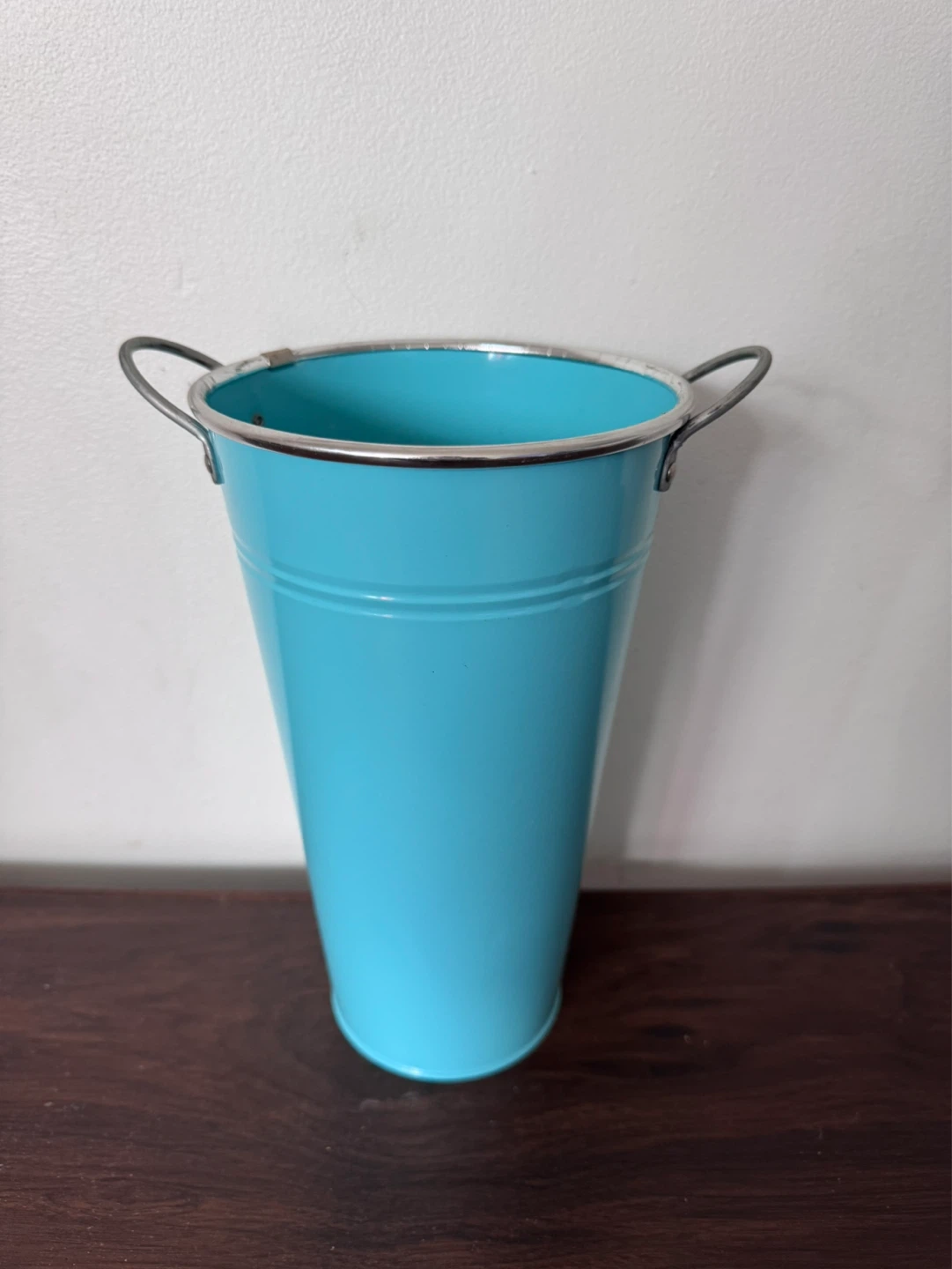 Blue Metal Pail with Handles
